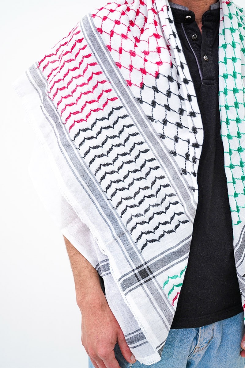 Kufyia com as Cores da Bandeira da Palestina - Loja Al Baraka
