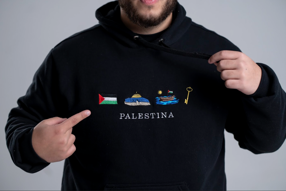 Moletom Bordado Simbolos Palestinos - Loja Al Baraka