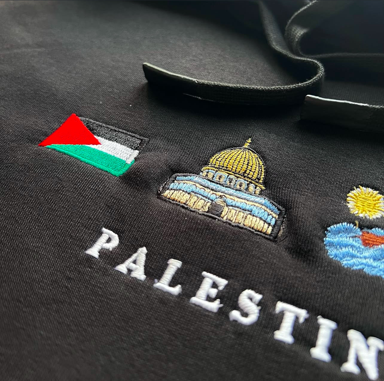 Moletom Bordado Simbolos Palestinos - Loja Al Baraka - Pré Venda