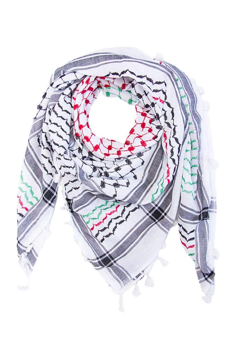 Kufyia com as Cores da Bandeira da Palestina - Loja Al Baraka