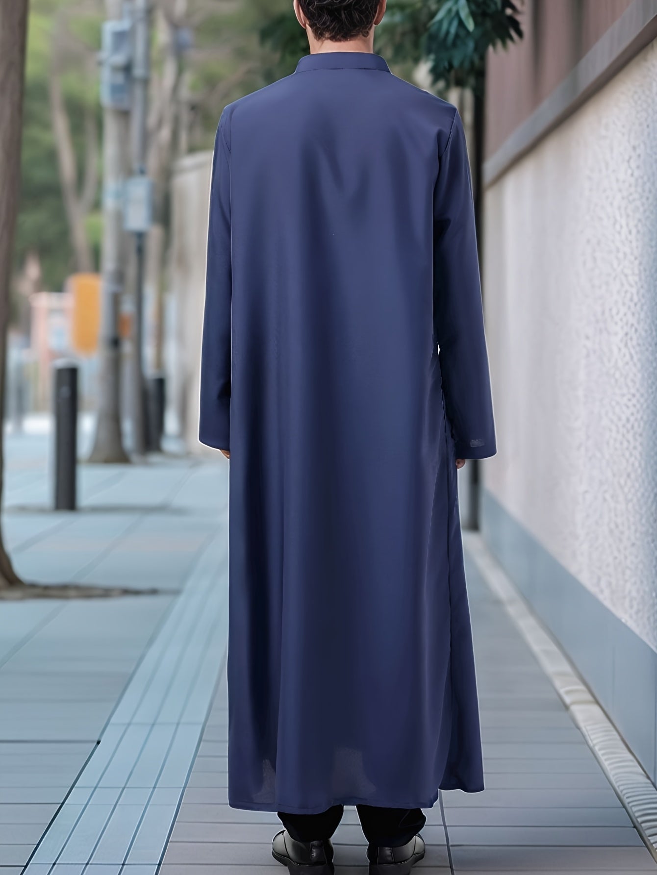 Abaya Árabe Com a Gola Fechada e Botão - Loja Al Baraka