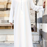 Abaya Árabe Com a Gola Fechada e Botão - Loja Al Baraka