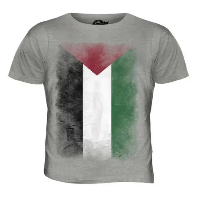 Camiseta Masculina 3D Com Bandeira Da Palestina - Loja Al Baraka