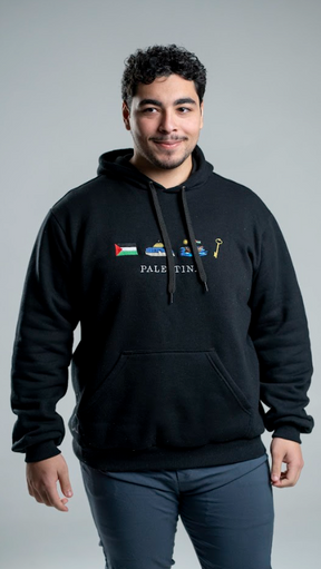 Moletom Bordado Simbolos Palestinos - Loja Al Baraka