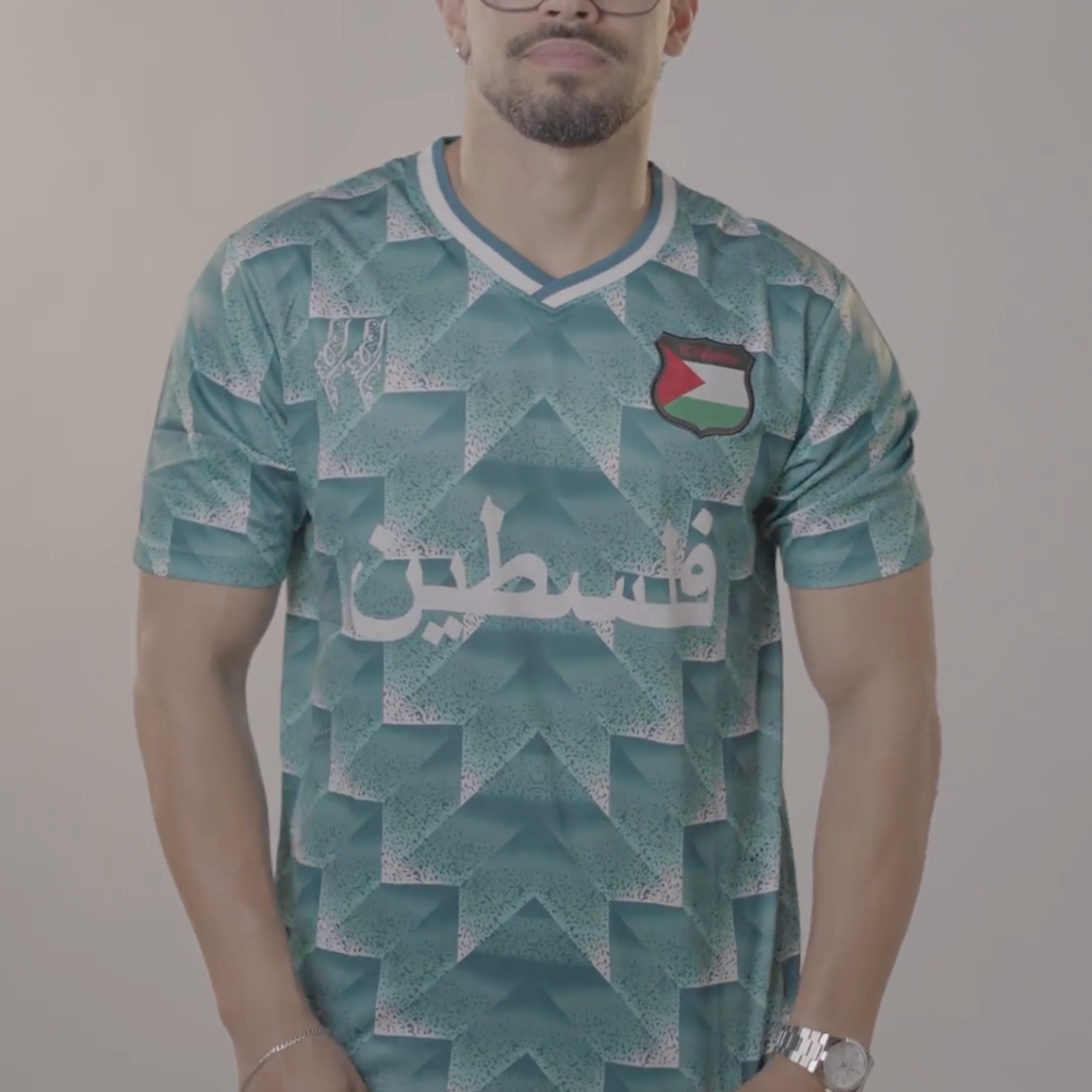 Camiseta de futebol retrô verde Palestina