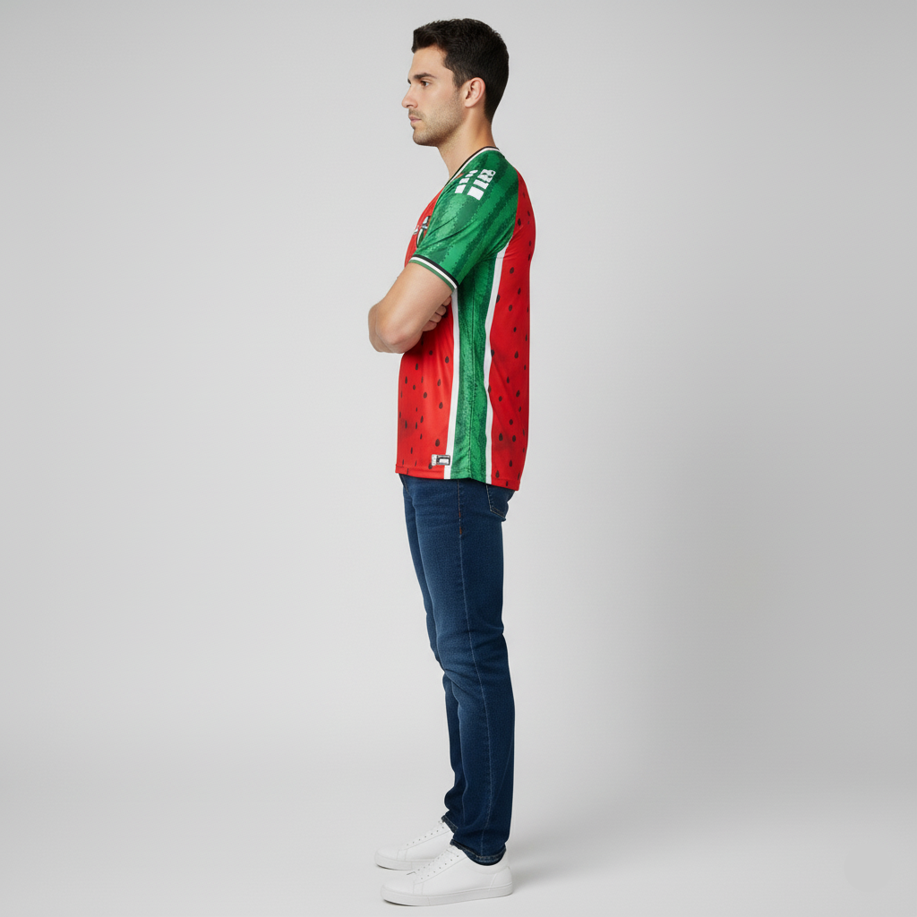 Camiseta da Seleção Palestina Melancia Lançamento 2025 - Loja Al Baraka