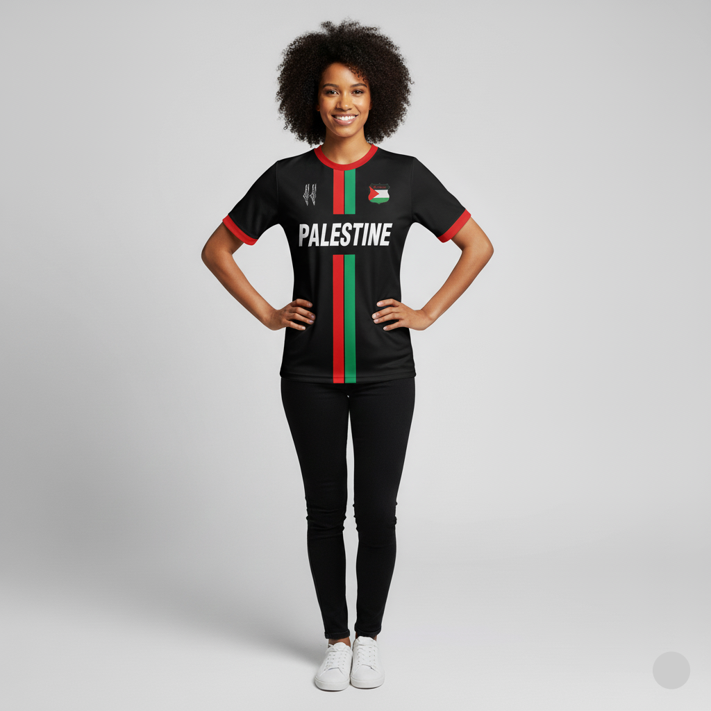 Camiseta da Seleção Palestina De Futebol Preta - Loja Al Baraka