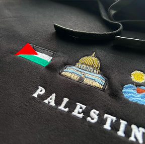 Moletom Bordado Simbolos Palestinos - Loja Al Baraka - Pré Venda