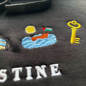 Moletom Bordado Simbolos Palestinos - Loja Al Baraka - Pré Venda