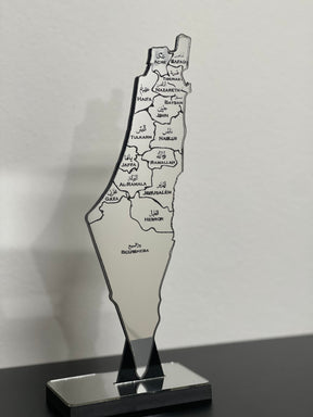 Decoração Do Mapa Original da Palestina - Prata - Loja Al Baraka