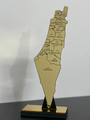 Decoração Do Mapa Original da Palestina - Dourado - Loja Al Baraka