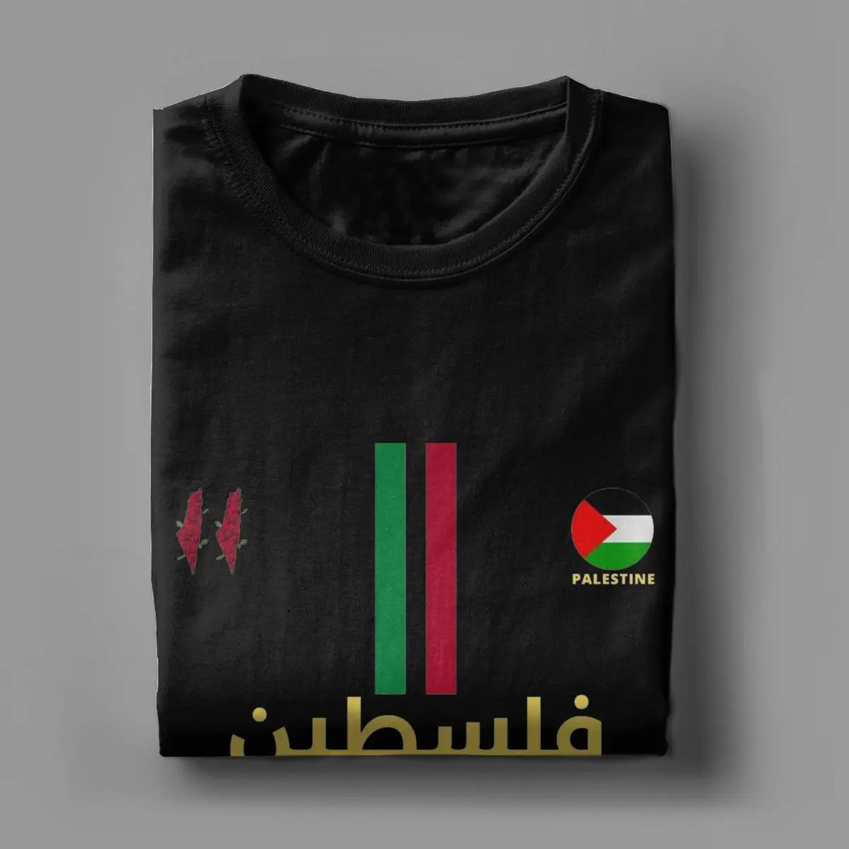 Camiseta Com Listras - Palestina em Árabe - Loja Al Baraka