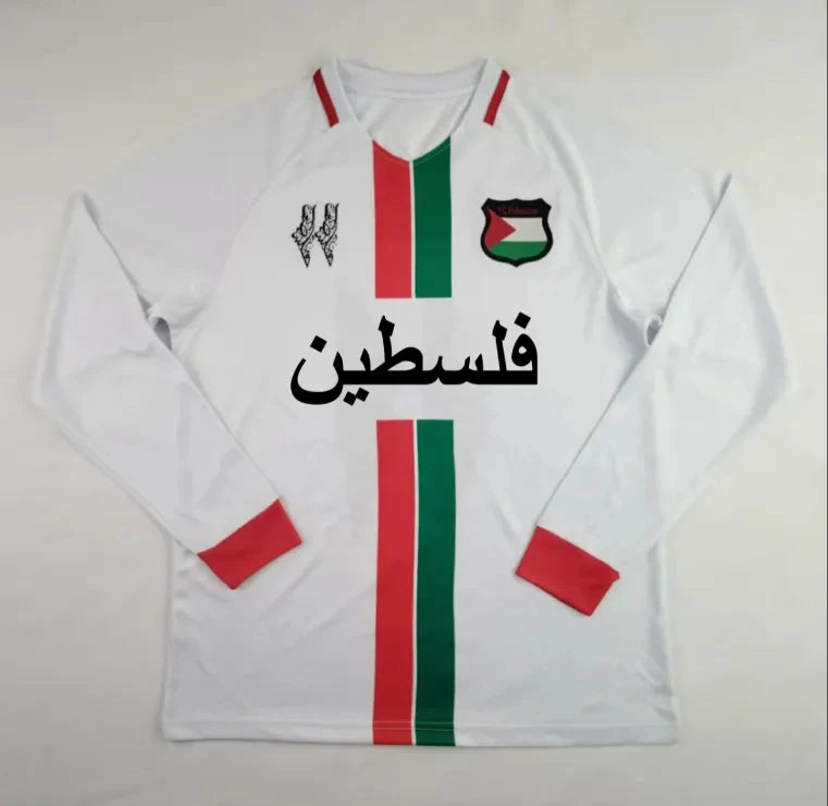 Camiseta Manga Longa De Futebol Palestina Preta Listrada - Loja Al Baraka