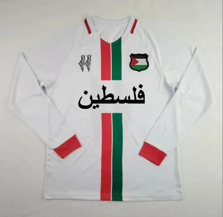 Camiseta Manga Longa De Futebol Palestina Preta Listrada - Loja Al Baraka