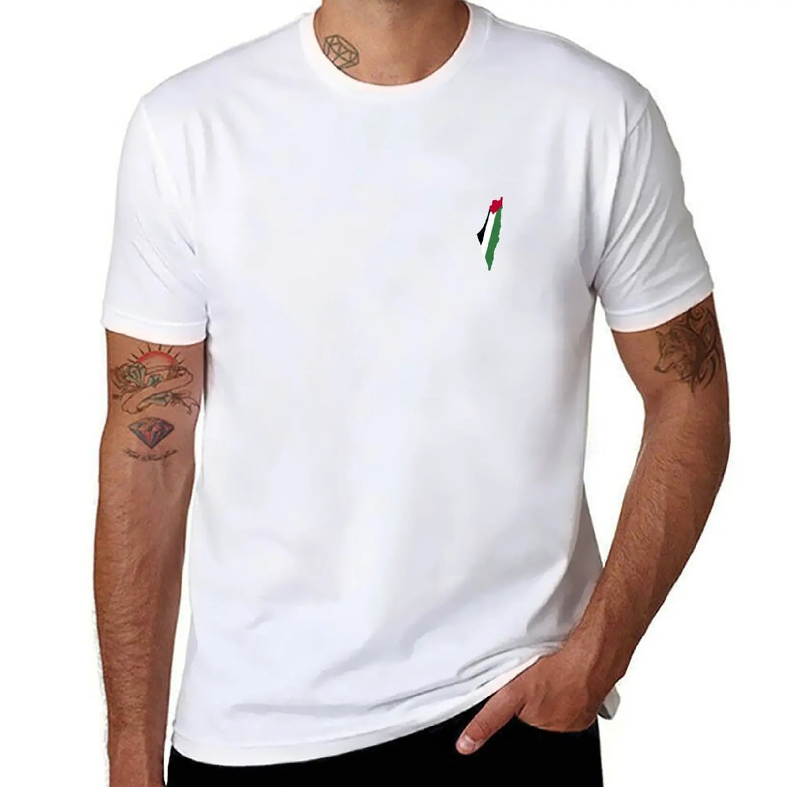 Camiseta Slim com o Mapa da Palestina - Loja Al Baraka