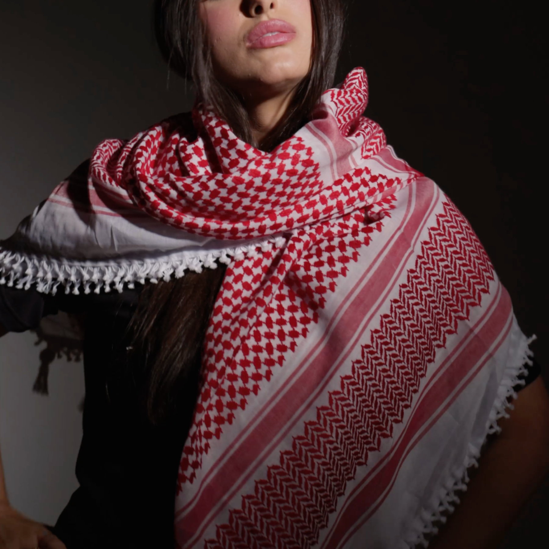 Kufyia Vermelha e Branca - Loja Al Baraka