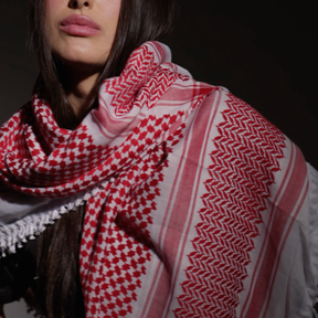 Kufyia Vermelha e Branca - Loja Al Baraka