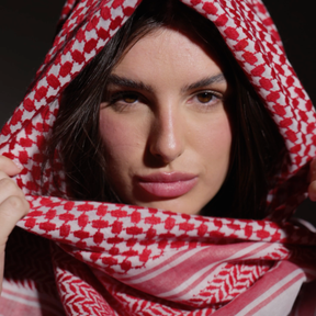 Kufyia Vermelha e Branca - Loja Al Baraka