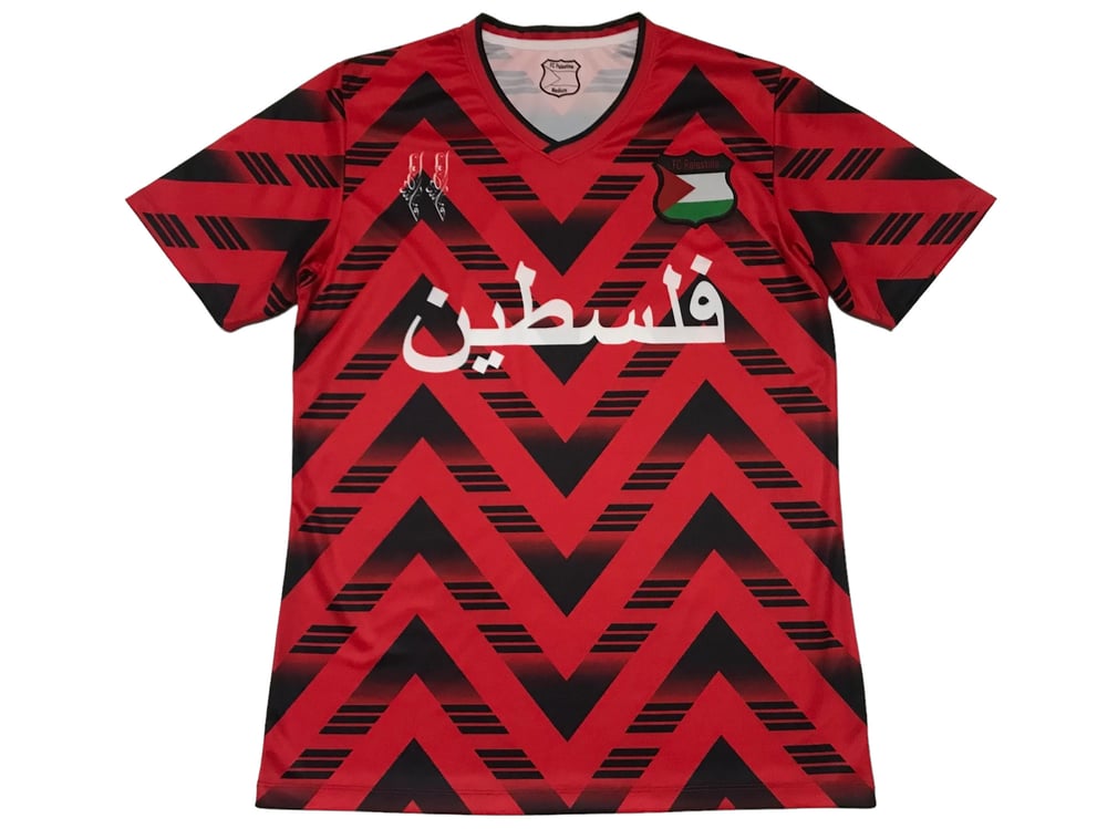 Camisa de Futebol Palestina Retrô (Vermelho/Preto)